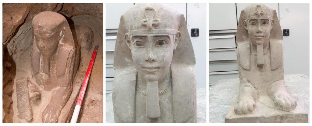 کشف یک مجسمه ابوالهول از جنس ماسه‌ در مصر