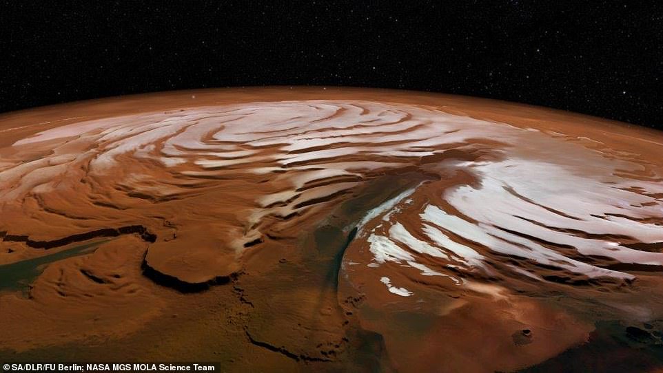 کشف مقدار زیادی آب یخ زده در مریخ
