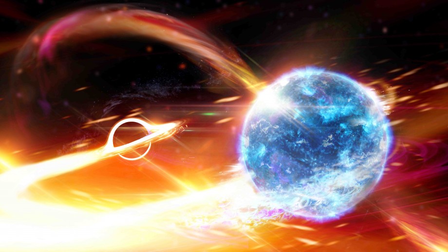 امواج گرانشی حاصل از بلعیدن یک ستاره نوترونی توسط سیاه‌چاله